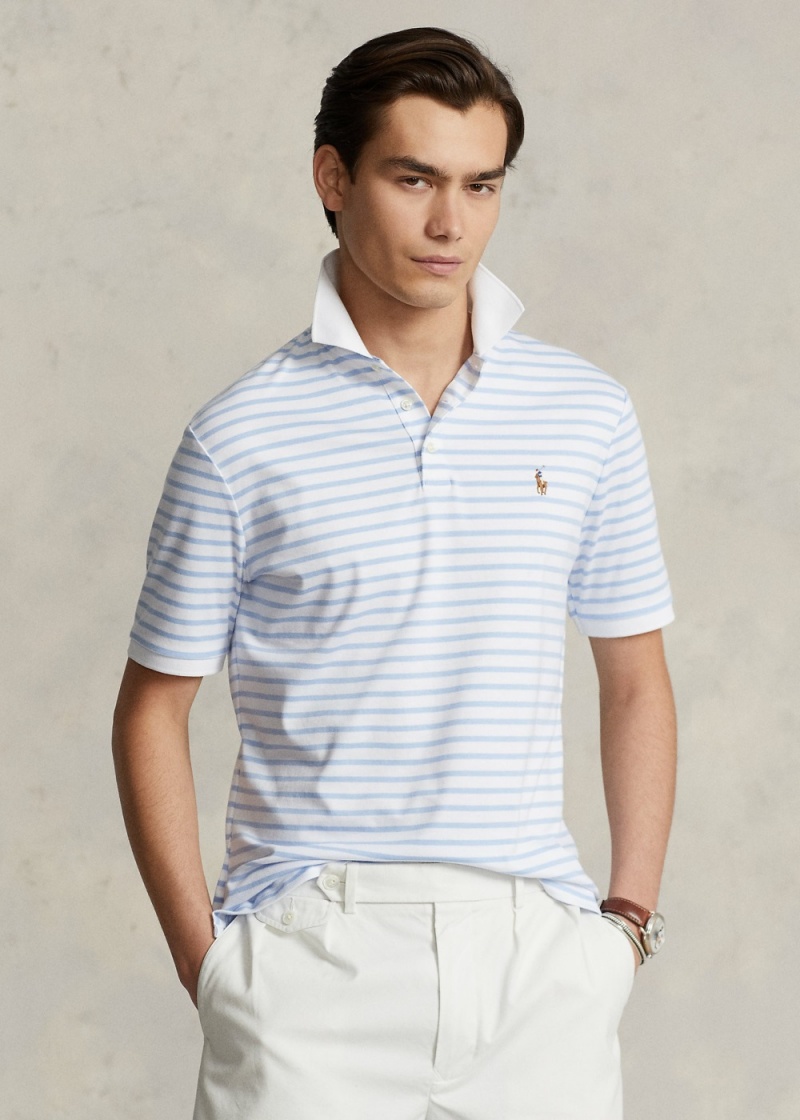 Camisa Polo Custom Slim Fit Soft Algodon Hombre Azules | TWPS23690 - vista 1