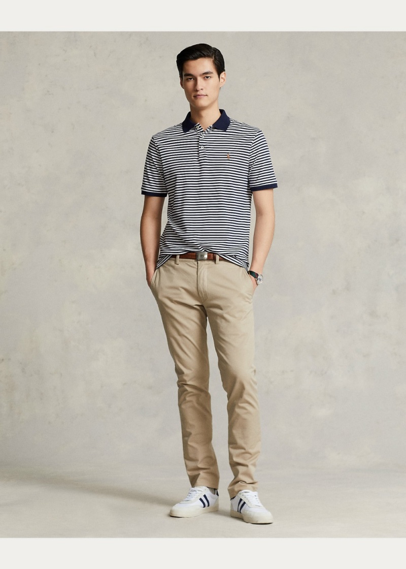 Camisa Polo Custom Slim Fit Soft Algodon Hombre Blancos | LORN29574 - vista 3