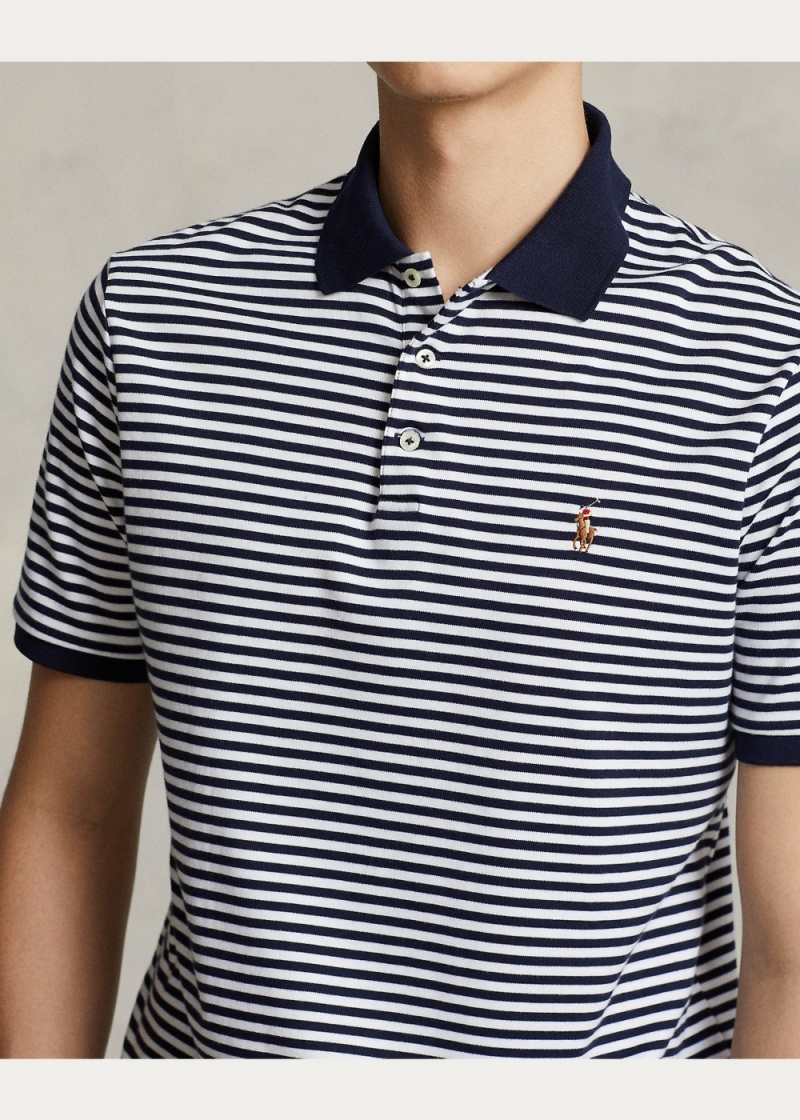 Camisa Polo Custom Slim Fit Soft Algodon Hombre Blancos | LORN29574 - vista 5