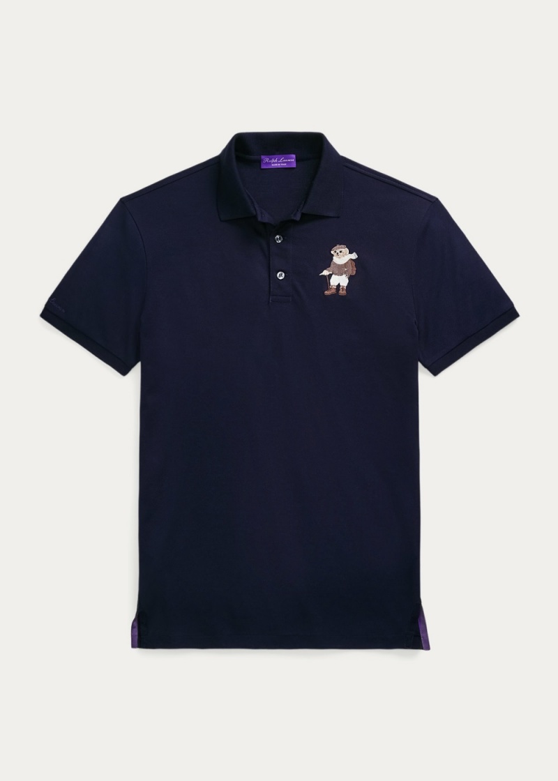 Camisa Polo Custom Slim Fit Polo Bear Hombre Azul Marino | ANFR30629 - vista 2