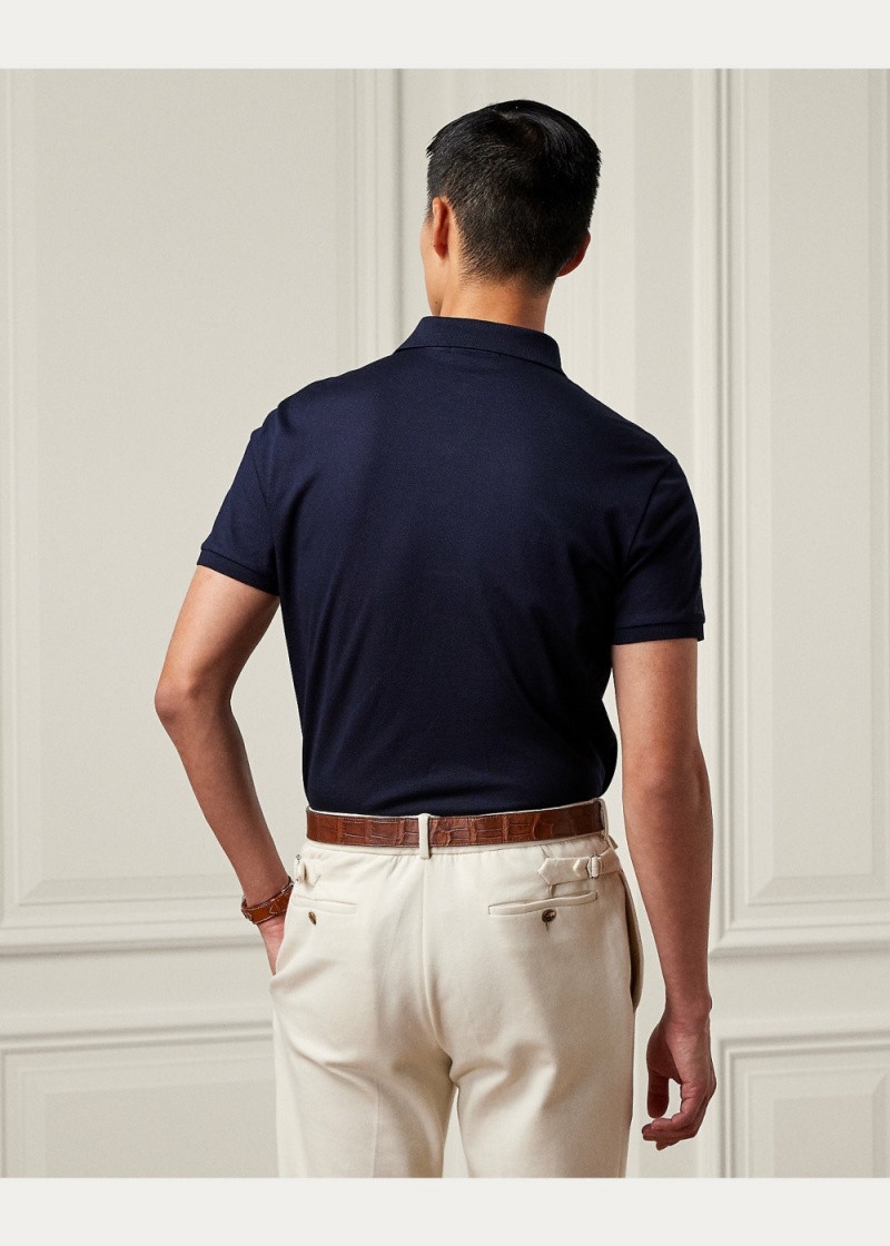 Camisa Polo Custom Slim Fit Polo Bear Hombre Azul Marino | ANFR30629 - vista 4