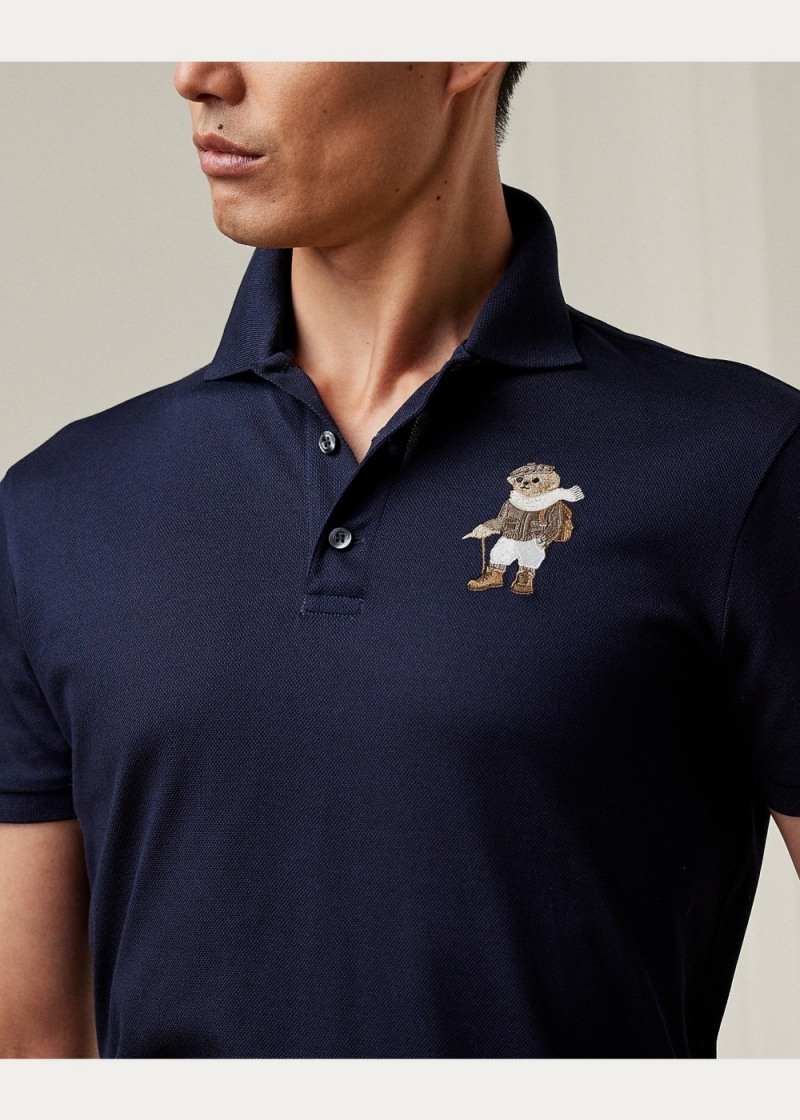 Camisa Polo Custom Slim Fit Polo Bear Hombre Azul Marino | ANFR30629 - vista 5