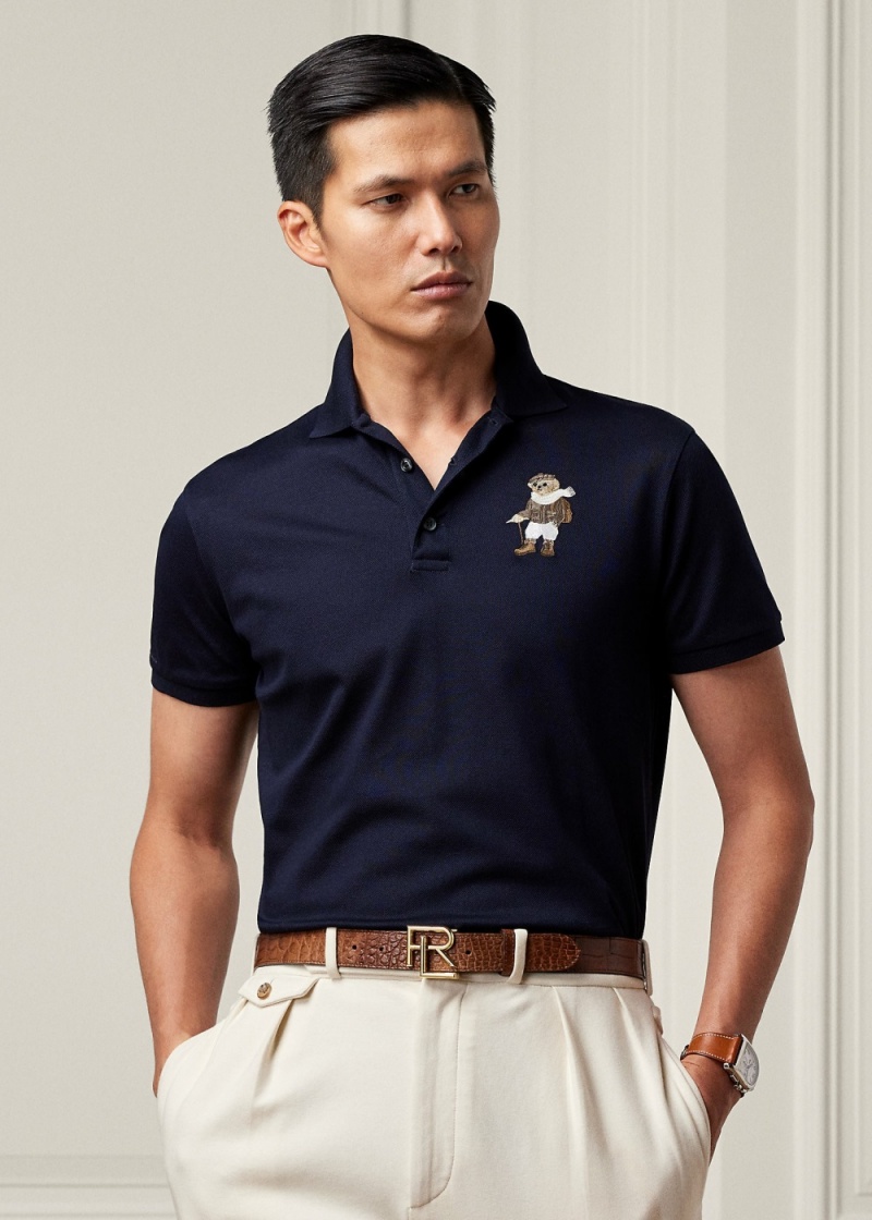 Camisa Polo Custom Slim Fit Polo Bear Hombre Azul Marino | ANFR30629 - vista 1