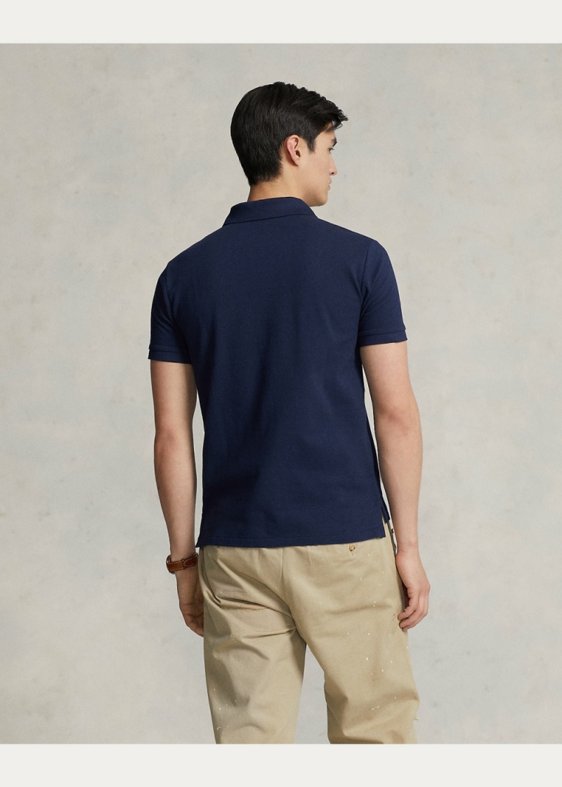 Camisa Polo Custom Slim Fit Polo Bear Hombre Azul Marino | ROPC97582 - vista 4