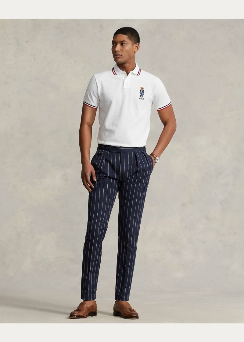 Camisa Polo Custom Slim Fit Polo Bear Hombre Blancos | MEFC76351 - vista 3