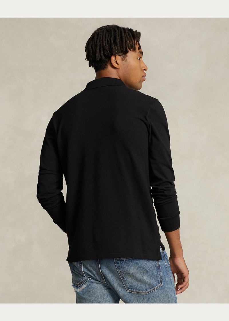 Camisa Polo Custom Slim Fit Polo Bear Hombre Negros | LFKZ41029 - vista 4