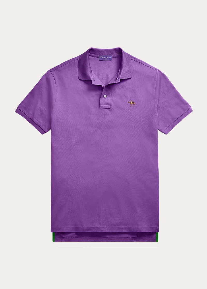 Camisa Polo Custom Slim Fit Pique Hombre Morados | XJHQ67912 - vista 2