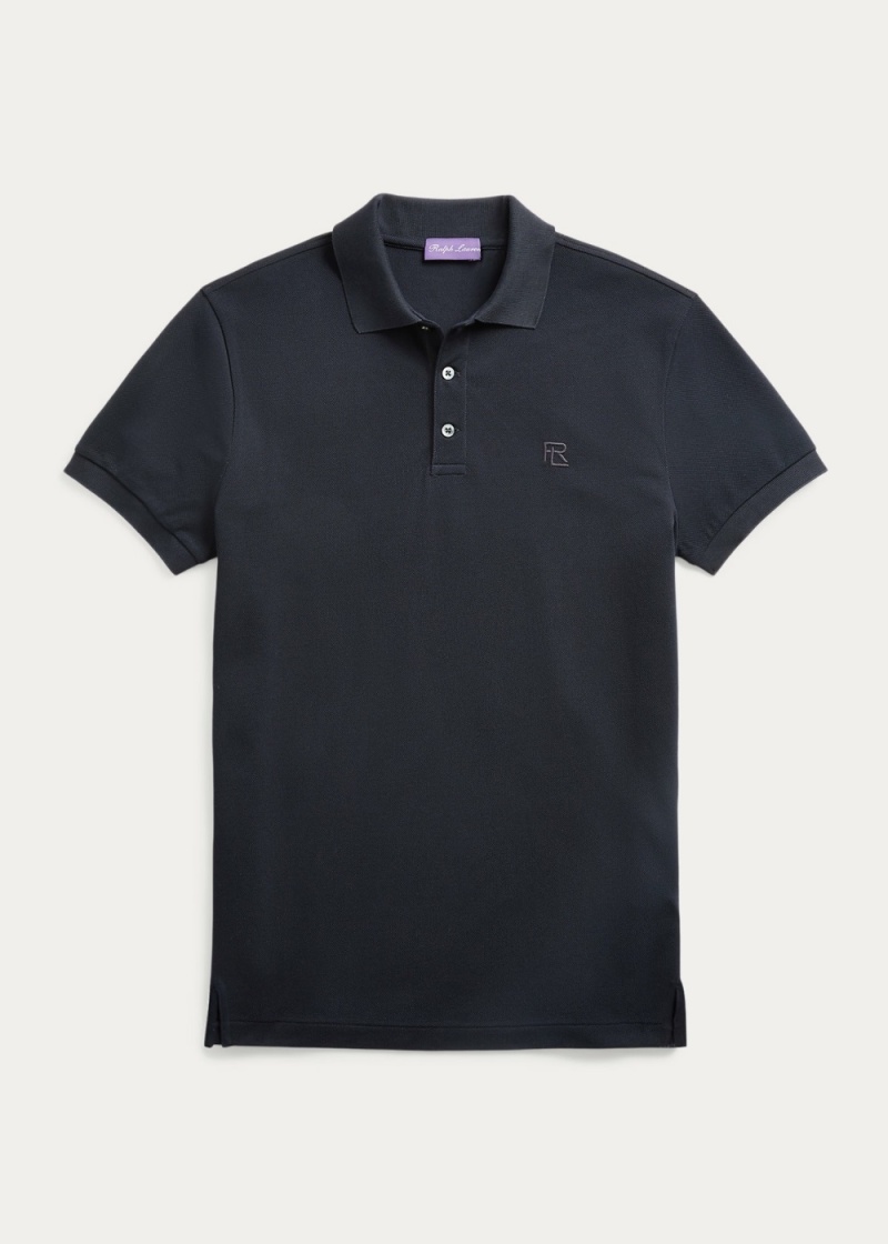 Camisa Polo Custom Slim Fit Pique Hombre Azul Marino | NHGM59170 - vista 2