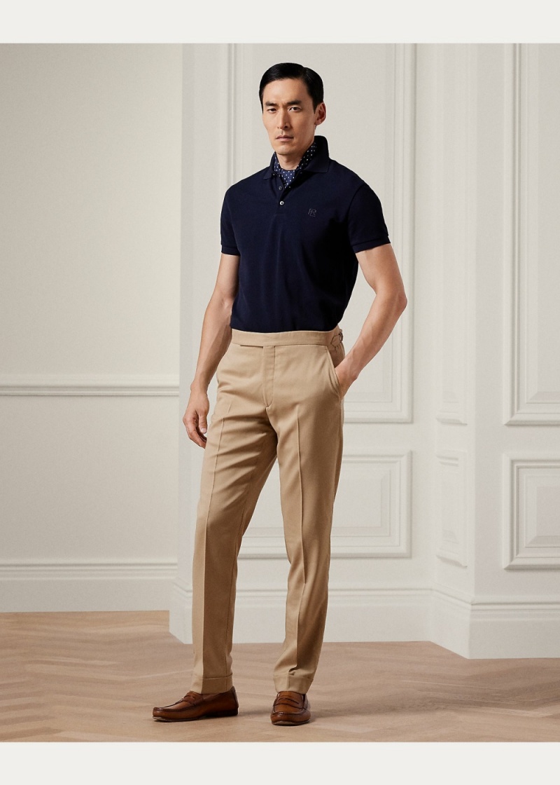 Camisa Polo Custom Slim Fit Pique Hombre Azul Marino | NHGM59170 - vista 3