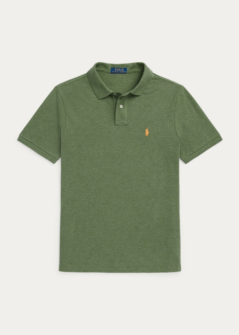 Camisa Polo Custom Slim Fit Mesh Hombre Verdes | AXGE95708 - vista 2