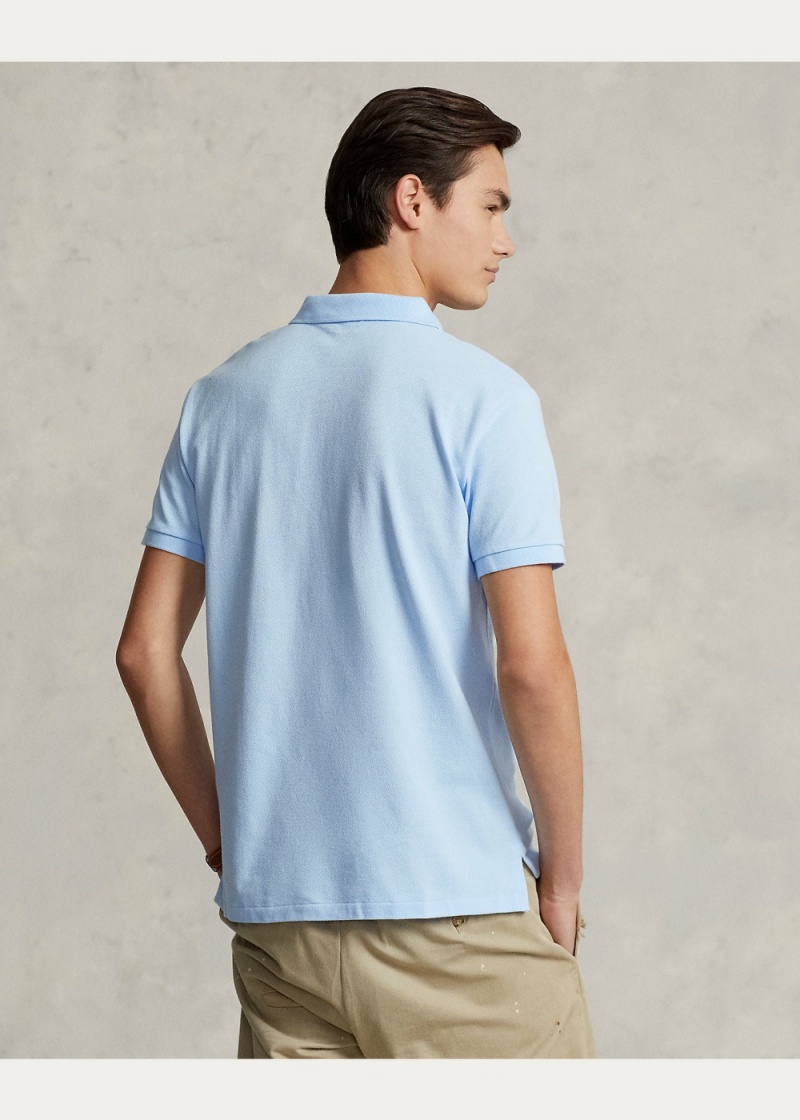Camisa Polo Custom Slim Fit Mesh Hombre Azules | FQJW07894 - vista 2