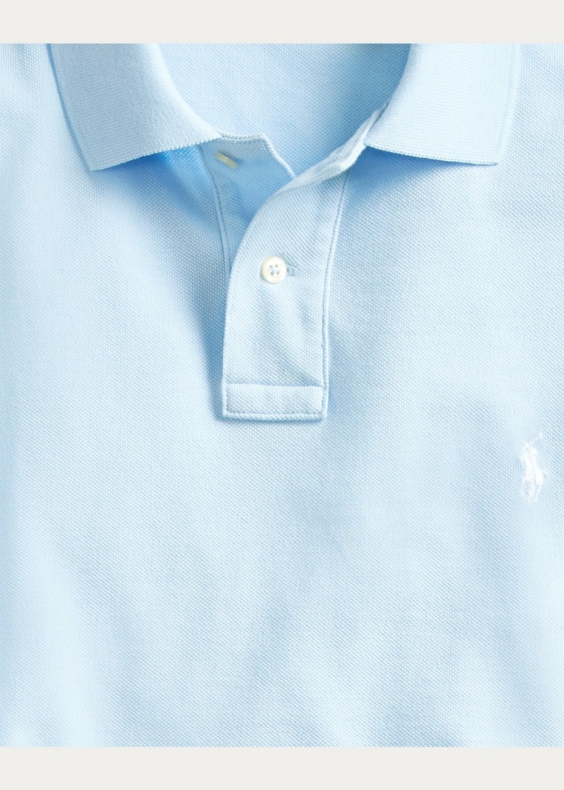 Camisa Polo Custom Slim Fit Mesh Hombre Azules | FQJW07894 - vista 4