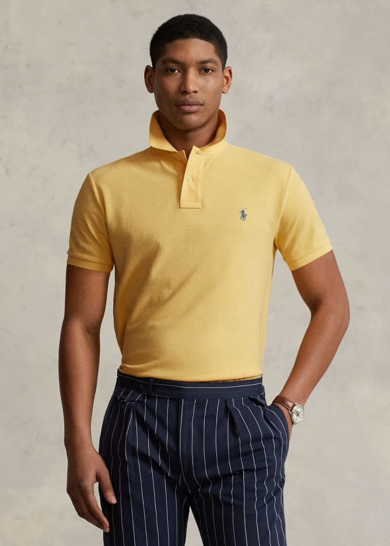 Camisa Polo Custom Slim Fit Mesh Polo Hombre Negros | YAPI31724 - vista 1