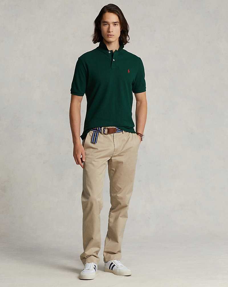 Camisa Polo Ralph Lauren Custom Slim Fit Mesh Hombre Verdes | TSPIXAM-59 - vista 3