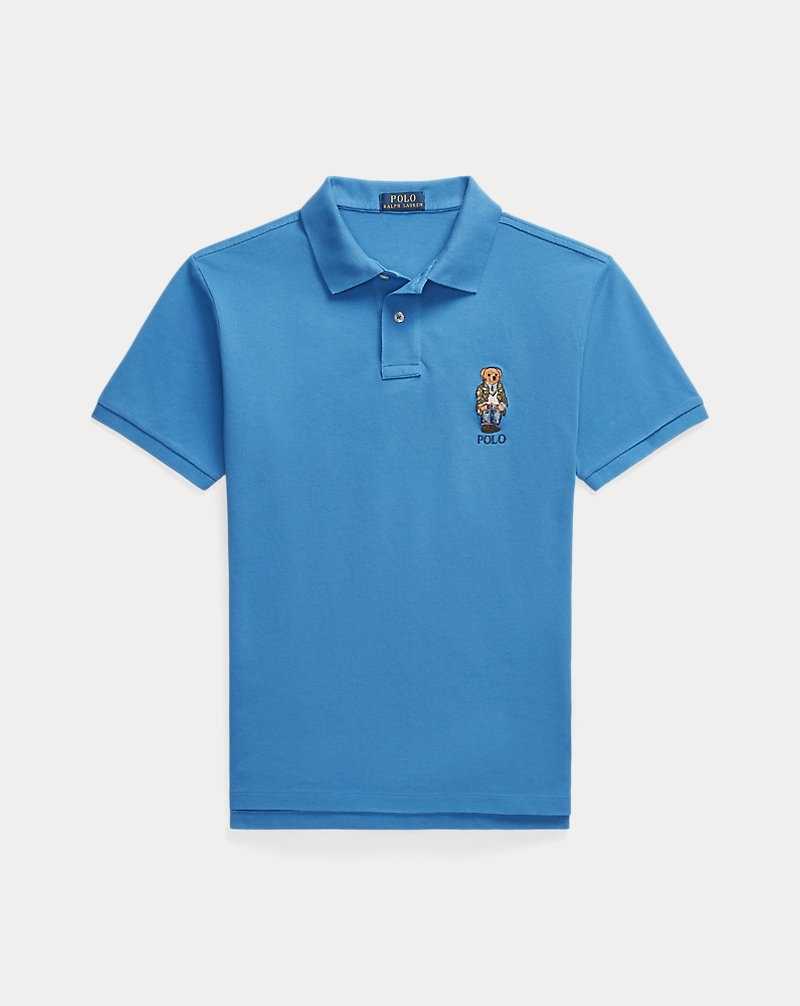 Camisa Polo Ralph Lauren Custom Slim Fit Bear Hombre Azules | EIBULZK-15 - vista 2
