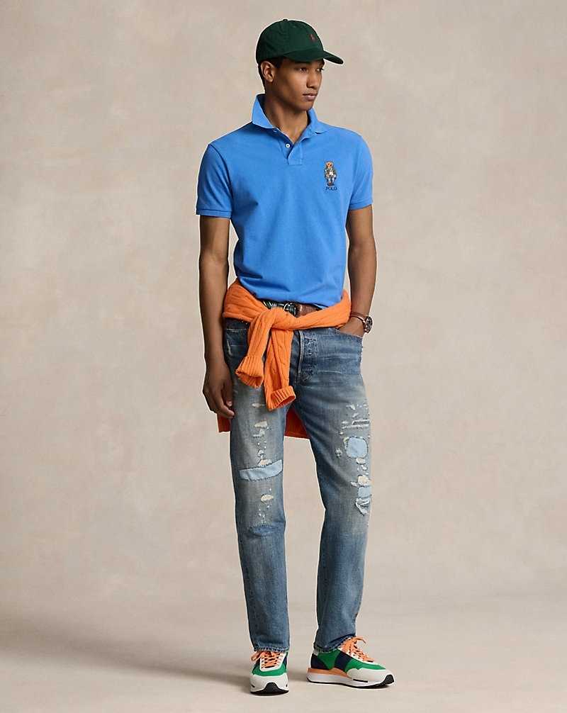 Camisa Polo Ralph Lauren Custom Slim Fit Bear Hombre Azules | EIBULZK-15 - vista 3