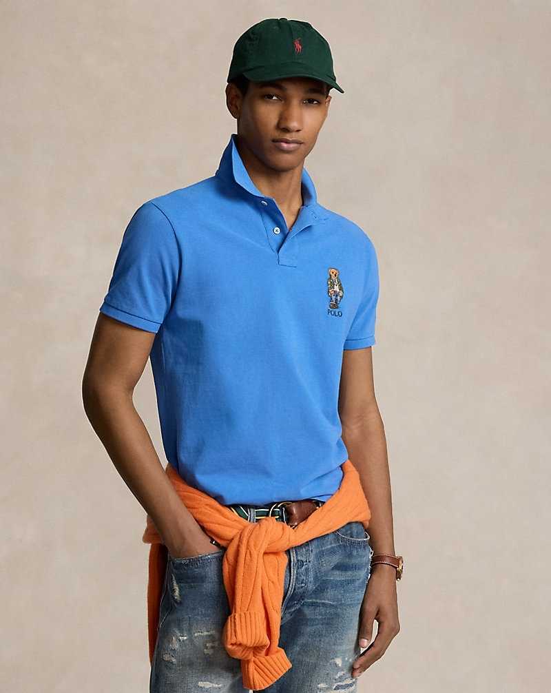 Camisa Polo Ralph Lauren Custom Slim Fit Bear Hombre Azules | EIBULZK-15 - vista 1
