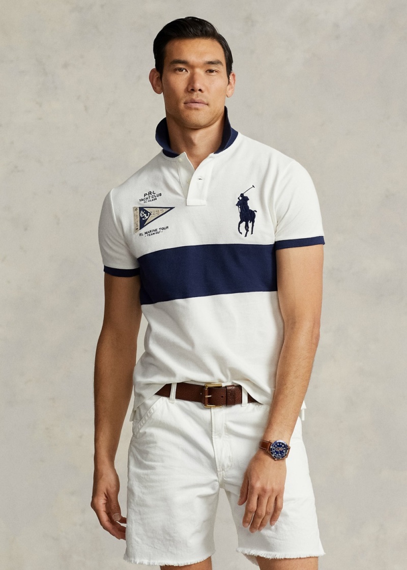 Camisa Polo Custom Slim Fit Big Pony Mesh Hombre Multicolor | BHPD86742 - vista 1