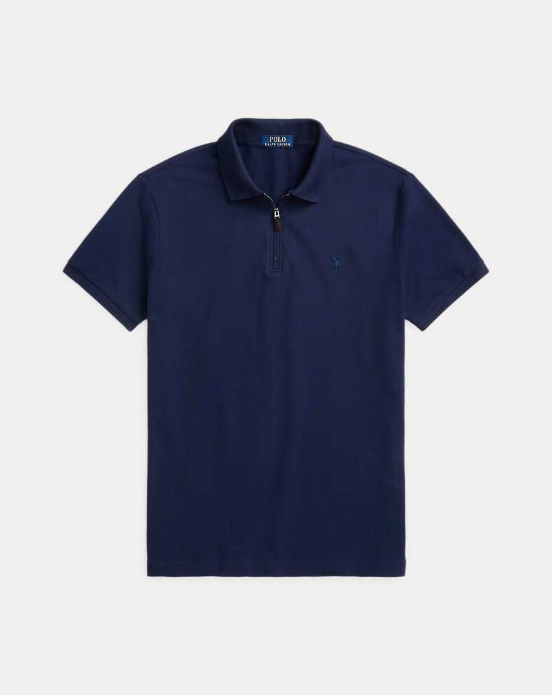 Camisa Polo Ralph Lauren Custom Slim Fit Stretch Mesh Hombre Azul Marino | AEKBTSJ-91 - vista 2