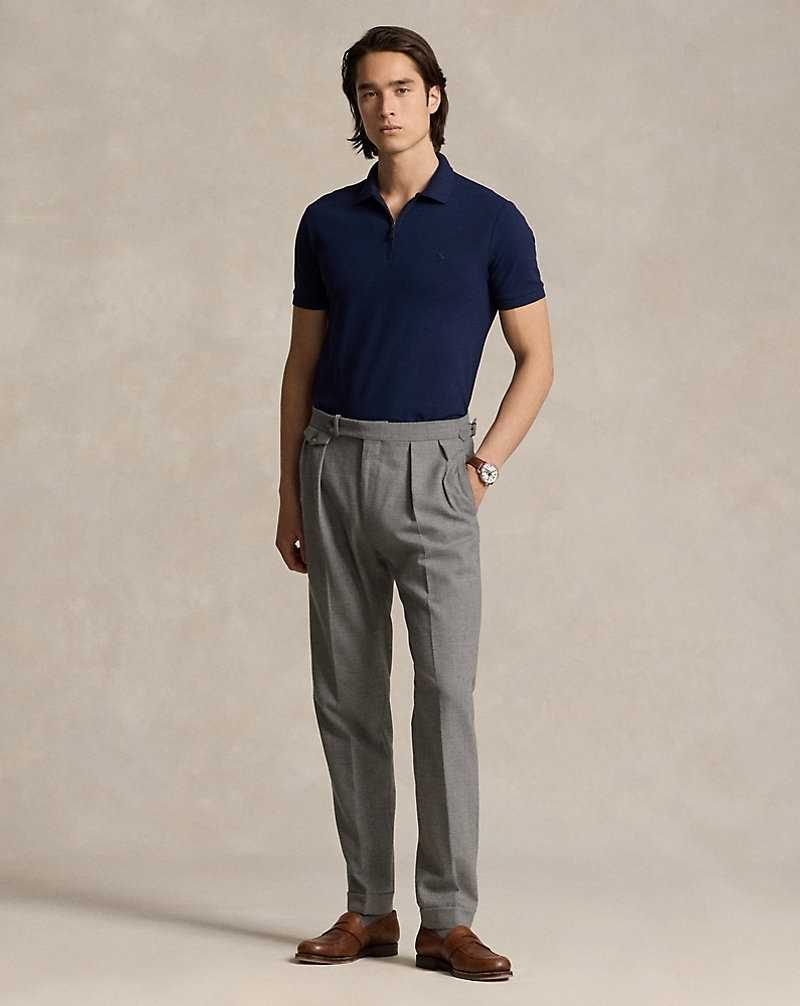 Camisa Polo Ralph Lauren Custom Slim Fit Stretch Mesh Hombre Azul Marino | AEKBTSJ-91 - vista 3