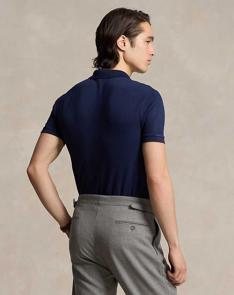 Camisa Polo Ralph Lauren Custom Slim Fit Stretch Mesh Hombre Azul Marino | AEKBTSJ-91 - vista 4