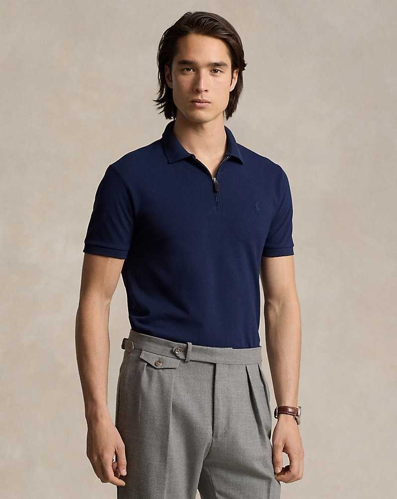 Camisa Polo Ralph Lauren Custom Slim Fit Stretch Mesh Hombre Azul Marino | AEKBTSJ-91 - vista 1
