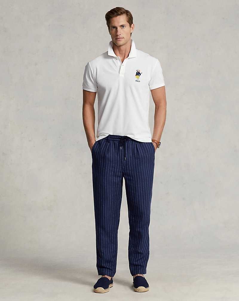 Camisa Polo Ralph Lauren Custom Slim Performance Bear Hombre Blancos | ZRGEDMT-76 - vista 3