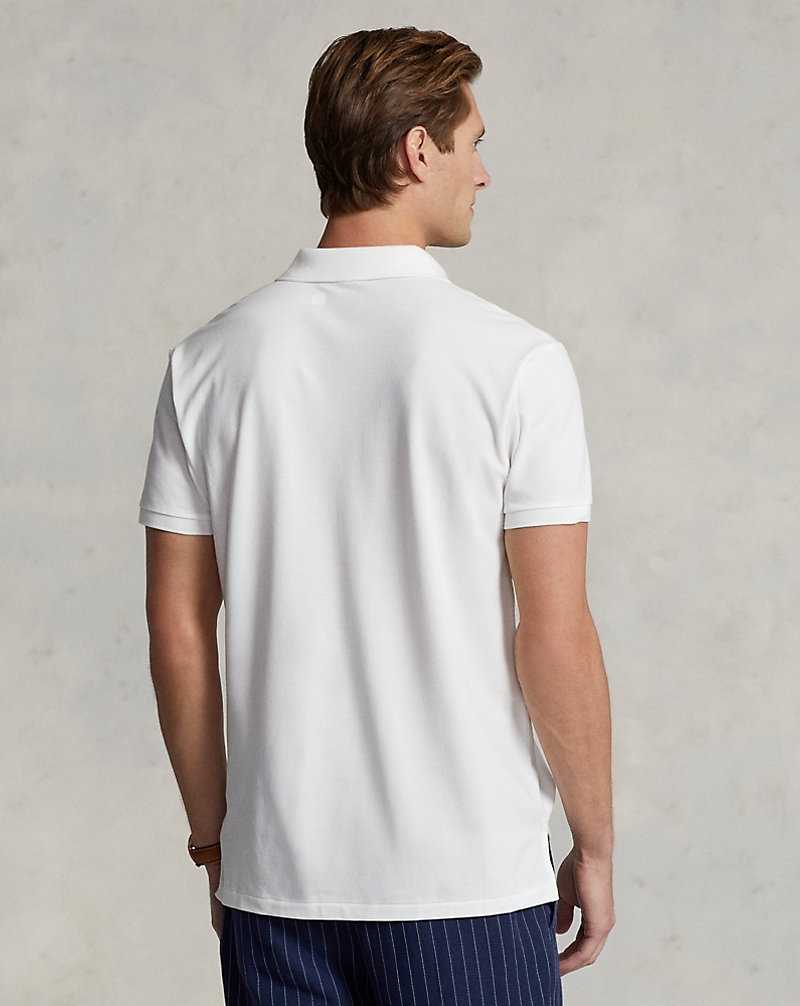 Camisa Polo Ralph Lauren Custom Slim Performance Bear Hombre Blancos | ZRGEDMT-76 - vista 4