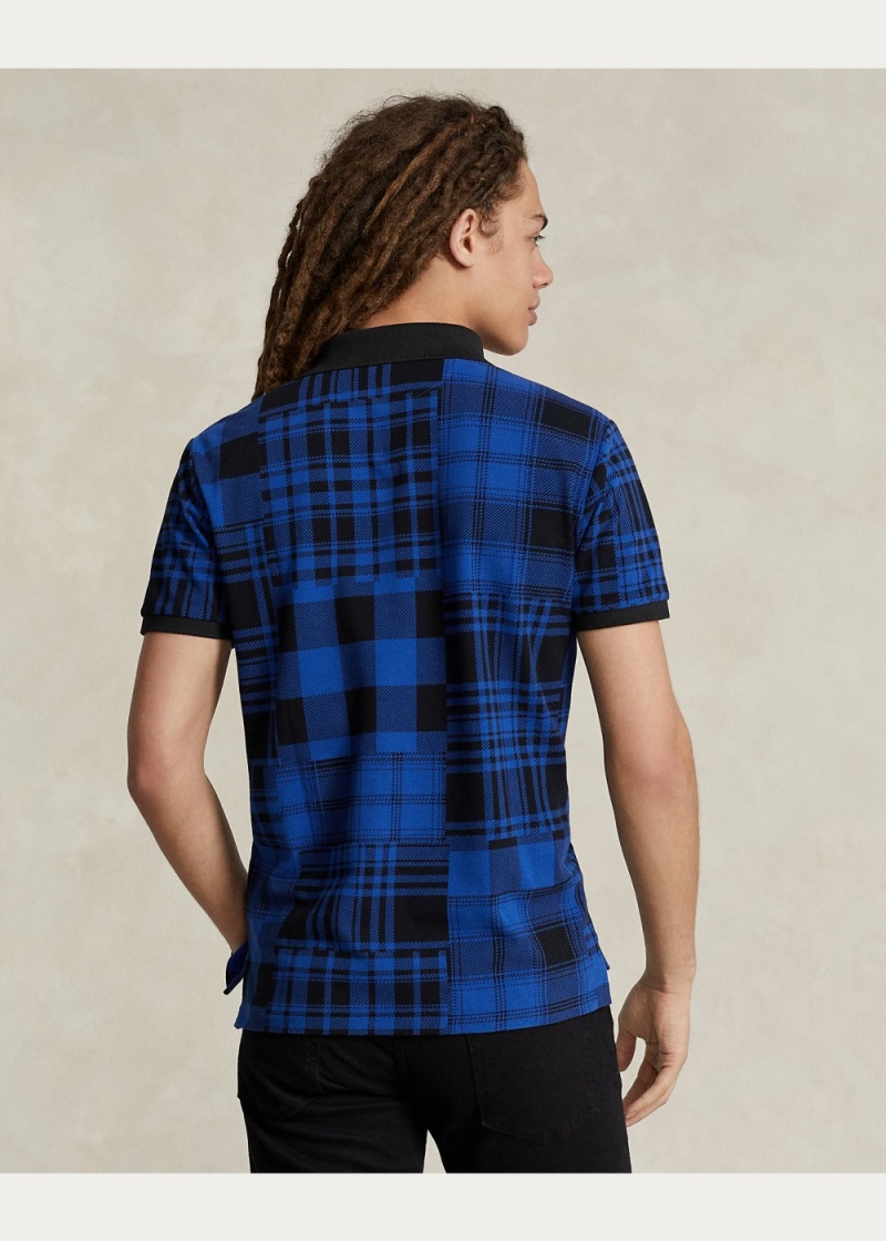 Camisa Polo Custom Slim Plaid Mesh Hombre Blancos | NEZQ49258 - vista 4