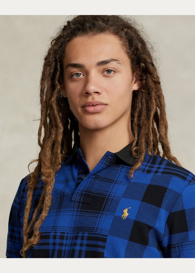 Camisa Polo Custom Slim Plaid Mesh Hombre Blancos | NEZQ49258 - vista 5