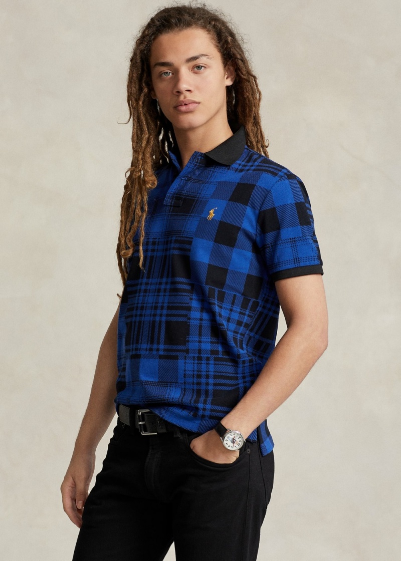 Camisa Polo Custom Slim Plaid Mesh Hombre Blancos | NEZQ49258 - vista 1