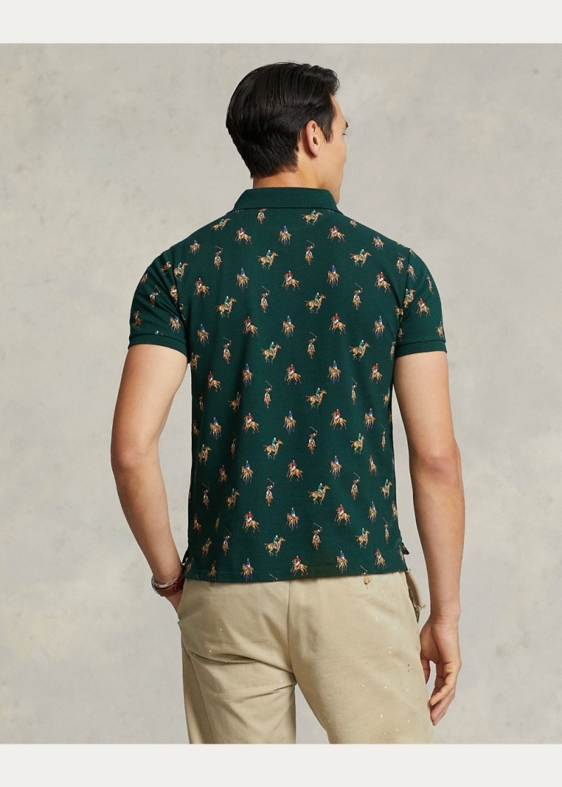 Camisa Polo Custom Slim Polo-Print Mesh Hombre Blancos | PMGE08634 - vista 4