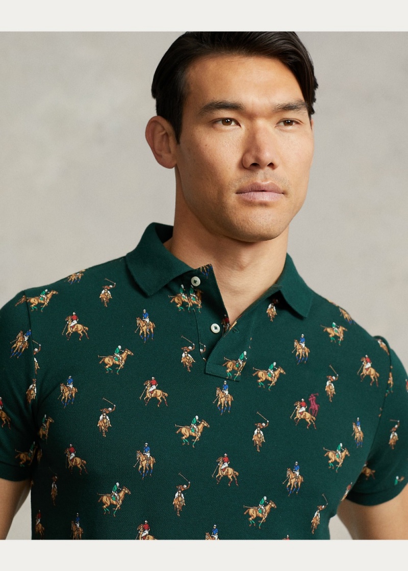 Camisa Polo Custom Slim Polo-Print Mesh Hombre Blancos | PMGE08634 - vista 5