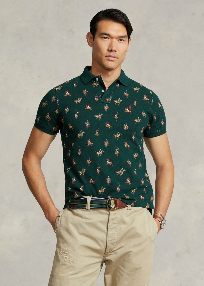 Camisa Polo Custom Slim Polo-Print Mesh Hombre Blancos | PMGE08634 - vista 1