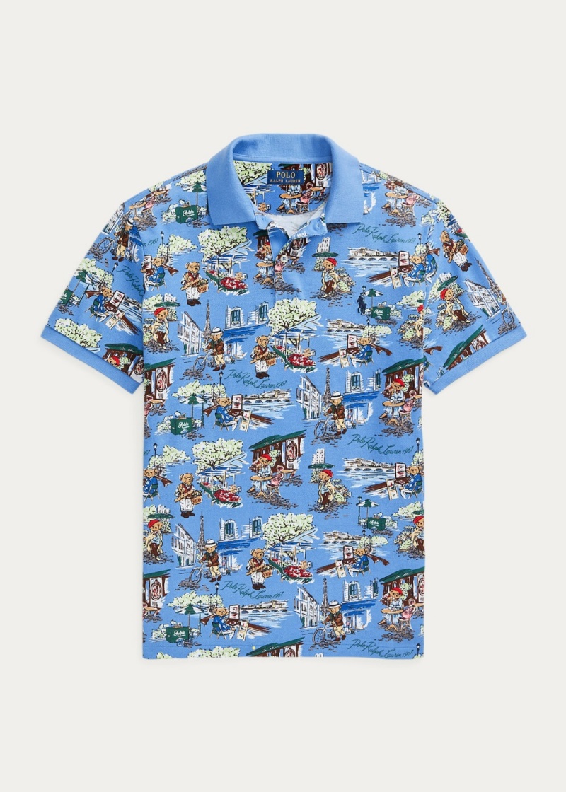 Camisa Polo Custom Slim Polo Bear Mesh Hombre Blancos | EIPW90143 - vista 2