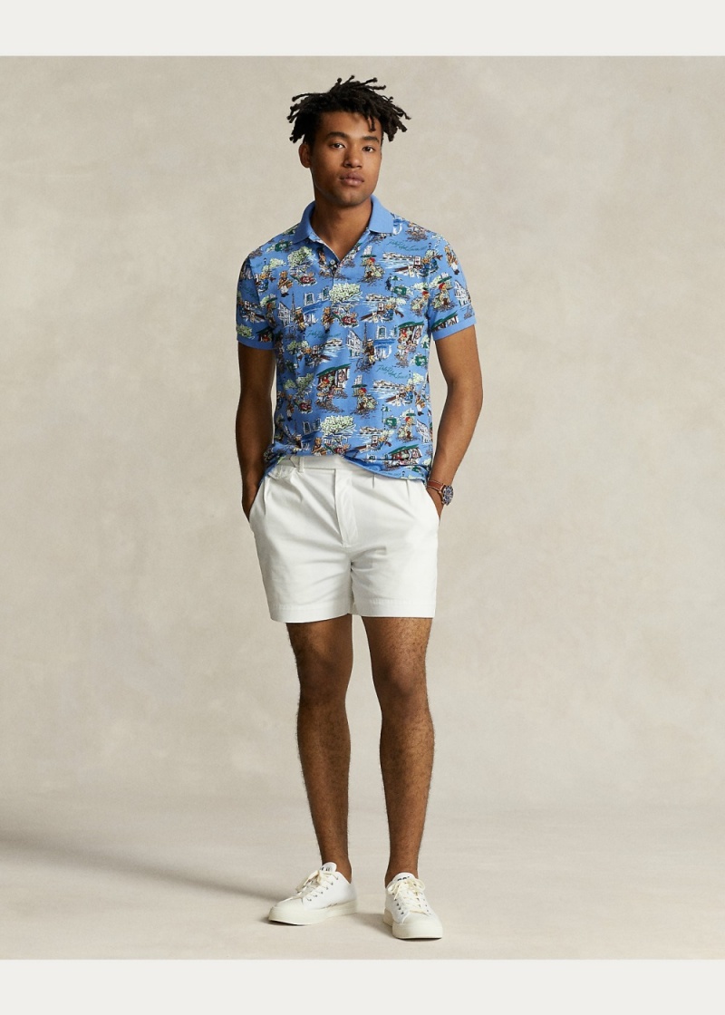 Camisa Polo Custom Slim Polo Bear Mesh Hombre Blancos | EIPW90143 - vista 3