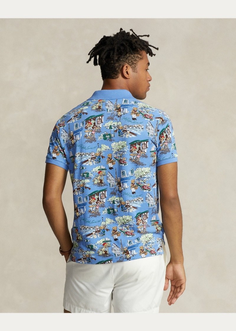 Camisa Polo Custom Slim Polo Bear Mesh Hombre Blancos | EIPW90143 - vista 4