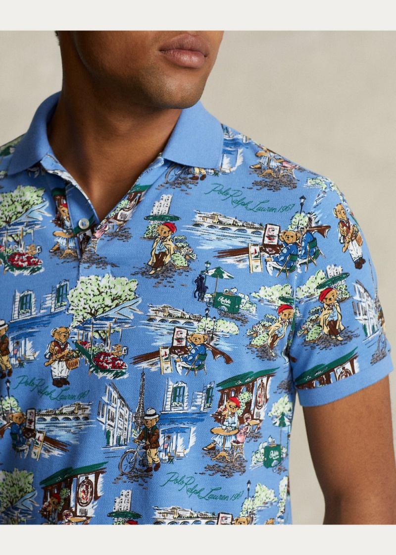 Camisa Polo Custom Slim Polo Bear Mesh Hombre Blancos | EIPW90143 - vista 5