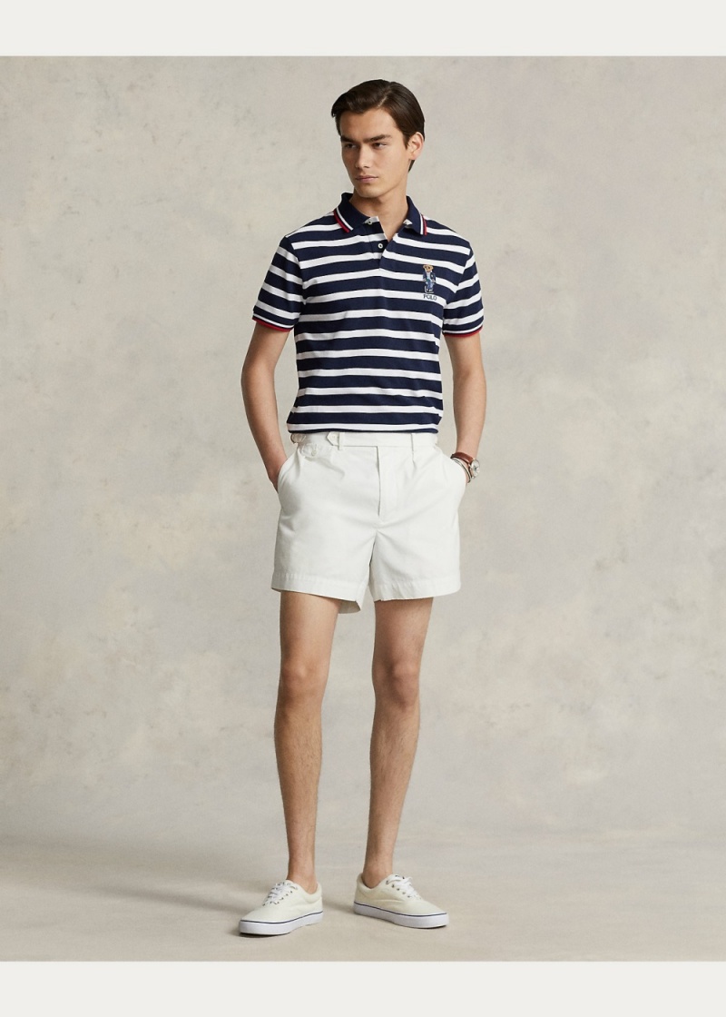 Camisa Polo Custom Slim Polo Bear Mesh Hombre Blancos | IHNV86147 - vista 2