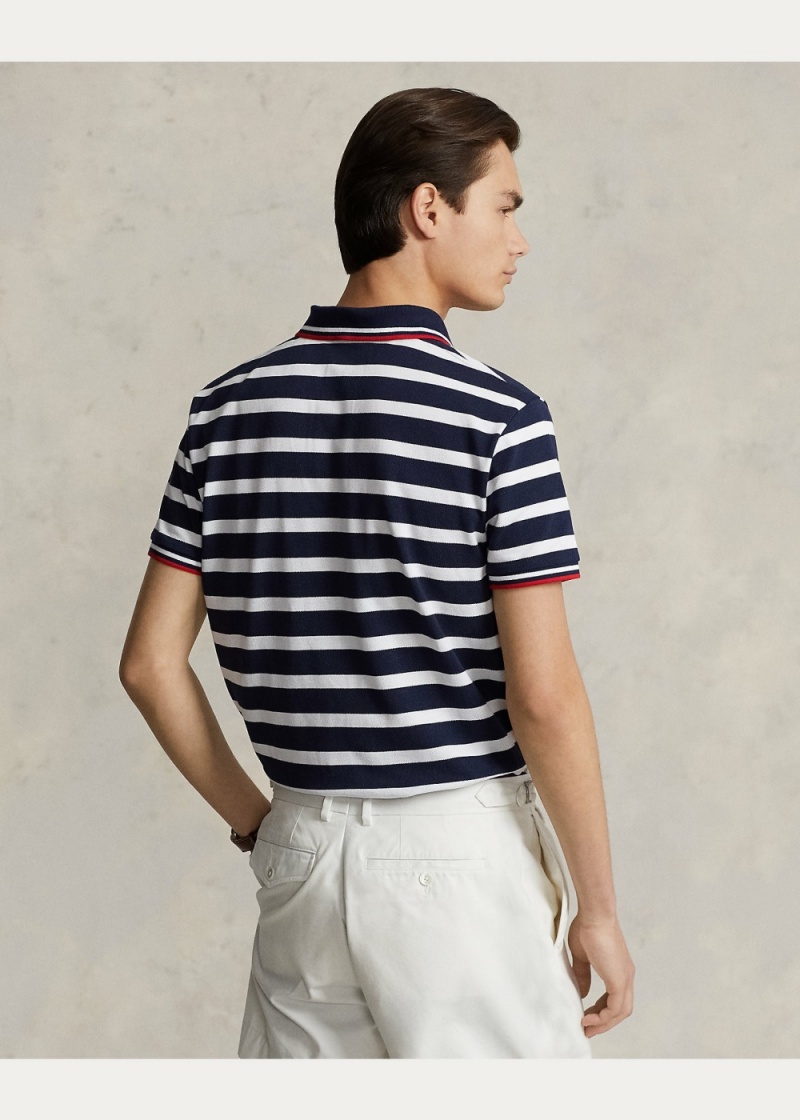 Camisa Polo Custom Slim Polo Bear Mesh Hombre Blancos | IHNV86147 - vista 3