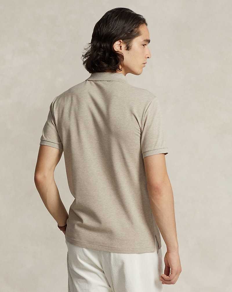 Camisa Polo Ralph Lauren Custom Slim Stretch Mesh Zip Hombre Beige | DWXHCOI-38 - vista 4