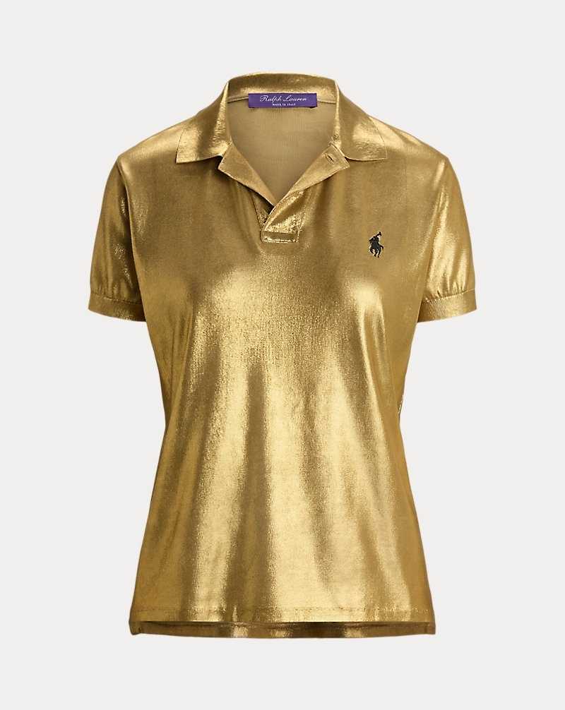Camisa Polo Ralph Lauren Foiled Silk Jersey Mujer Dorados | SCXANVE-87 - vista 2