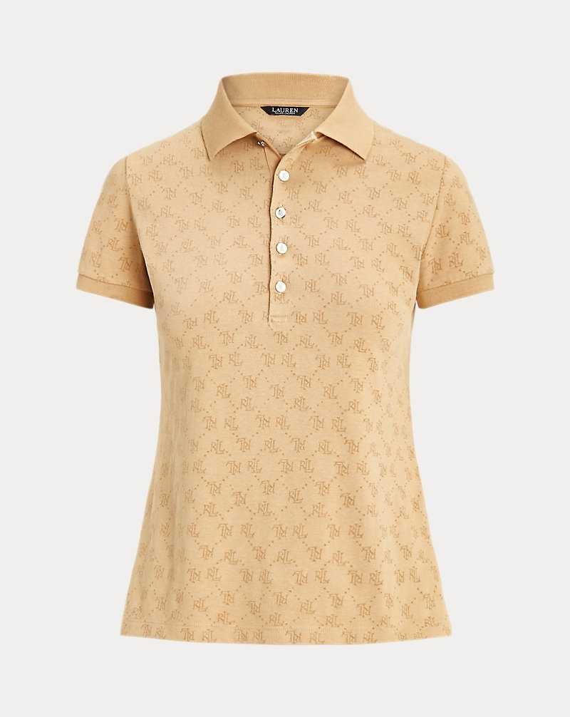 Camisa Polo Ralph Lauren Logo Jacquard Mujer Birch Tan | WIXYLMJ-52 - vista 2