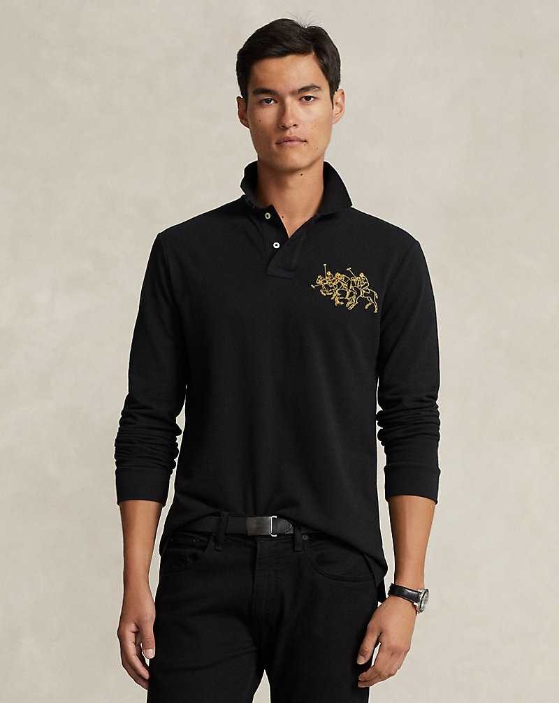 Camisa Polo Ralph Lauren Lunar New Year Triple-Pony Hombre Negros | KDCLNXZ-70 - vista 1