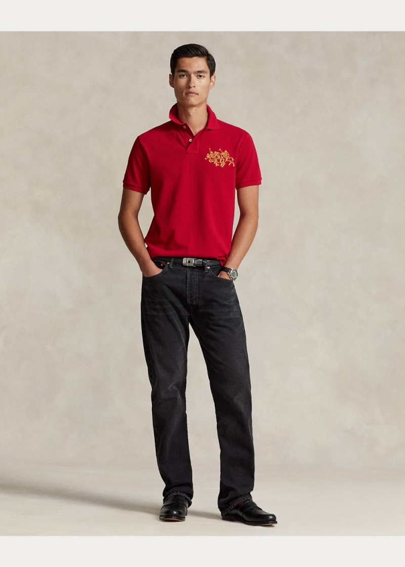 Camisa Polo Lunar New Year Triple-Pony Hombre Rojos | DTSK82054 - vista 3