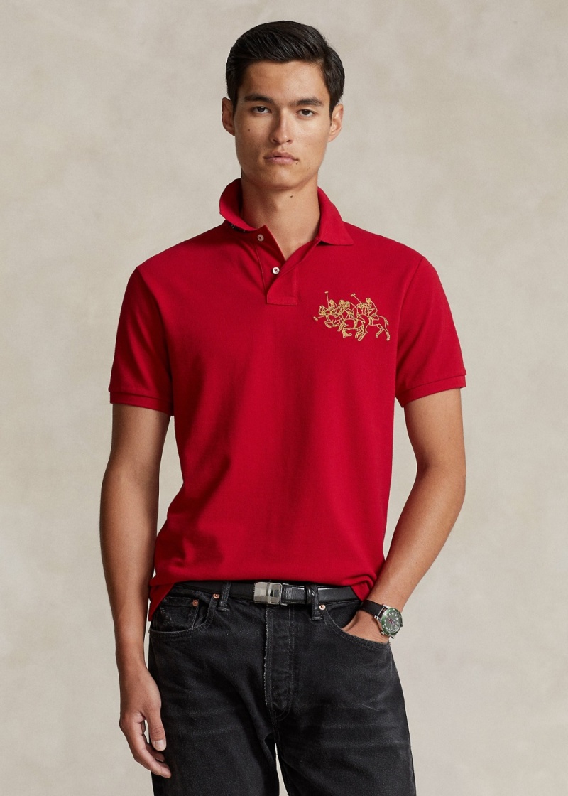 Camisa Polo Lunar New Year Triple-Pony Hombre Rojos | DTSK82054 - vista 1