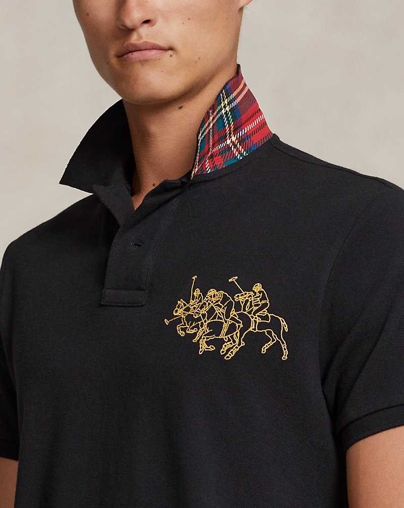 Camisa Polo Ralph Lauren Lunar New Year Triple-Pony Hombre Negros | LNTGQCF-62 - vista 5
