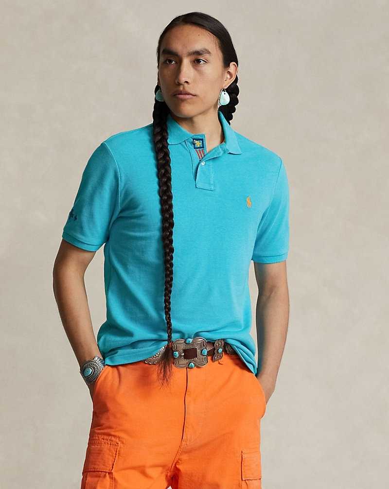 Camisa Polo Ralph Lauren PRL x Naiomi Glasses Mesh Hombre Turquesa | FQAHXNT-43 - vista 3