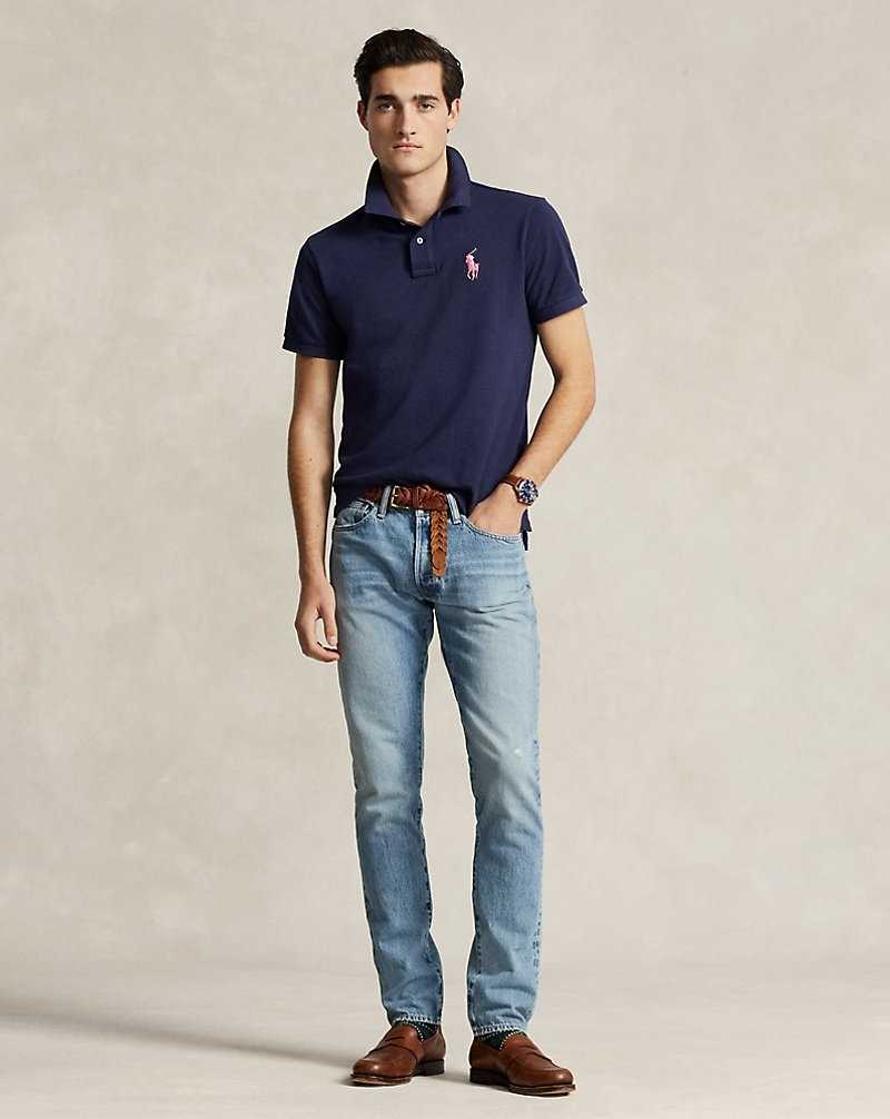 Camisa Polo Ralph Lauren Pink Pony Mesh Hombre Azul Marino | WEFALNB-24 - vista 3
