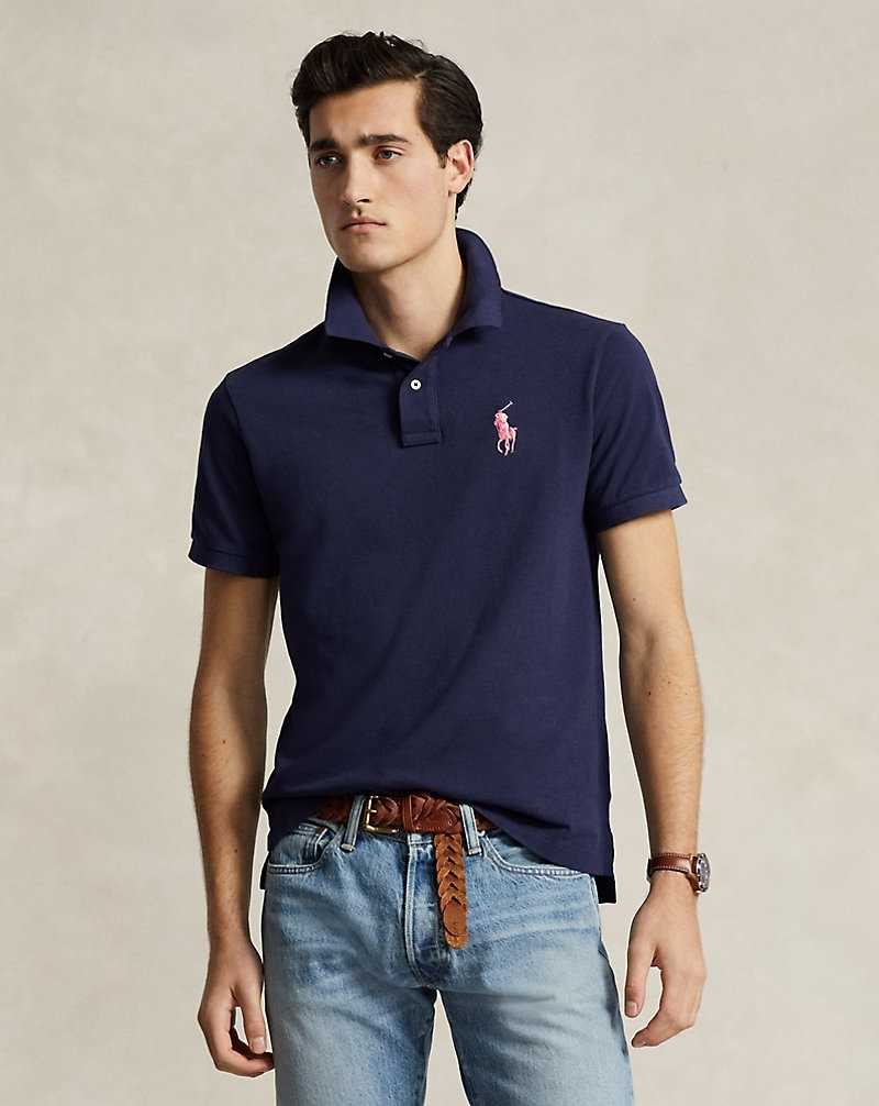 Camisa Polo Ralph Lauren Pink Pony Mesh Hombre Azul Marino | WEFALNB-24 - vista 1